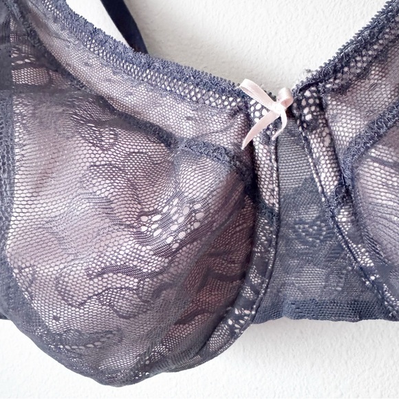 Cacique Gray Lace Underwire Full Coverage Bra - Picture 2 of 8